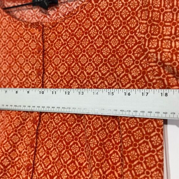 Lauren Ralph Lauren Red Boho Western Print Tunic Top L Drawstring Waist Cotton - Picture 4 of 8